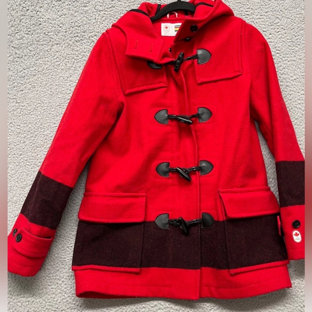 Hudson’s bay red winter wool coat /blanket style